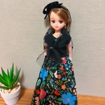 リカちゃん　ワンピース　ショール付き　花柄