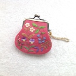 リネンと野の花刺繍の豆がま口2