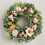 ウィンターリース(アネモネフラワー)：ドライフラワーリース・クリスマスリース