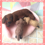 赤ちゃん生まれました♡ ダックスフンド（レッド） 羊毛フェルト