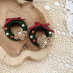 Christmas Wreath  〜クリスマスの夜に〜ブローチ（キャラメル）