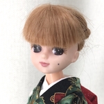 リカちゃん　着物　クリスマス　黒・和風