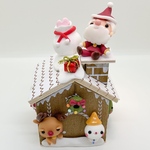 クリスマス　お家の小物入れ　サンタクロース　樹脂粘土　粘土細工　ミニチュア　トナカイ　こねこねくらぶ　季節飾り