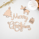 【クリスマス✦ツリー/トナカイ/プレゼント・5点セット】木製　レターバナー・Christmas