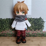 ネックウォーマーとトレーナーパンツセット☆ボーダー×白☆ねんどろいどどーる服