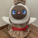 ラボット服　　ウサギ柄赤リボン