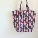 たためる🎶ちょっと大きめ トートバッグ★エコバッグ★サブバッグ★縦長  北欧柄   flower vase