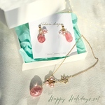 クリスマス　冬　限定セット　ピアス　2wayネックレス　セット　イヤリング変更可　金属アレルギー対応　送料無料