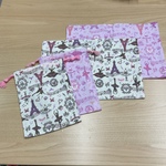 ラスト1セット‼️【給食2点セット】白 バレエ柄 パリ w60×40cm ランチョンマット w15×20cmマチつきコップ袋