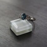 ロンドンブルートパーズ　ワイドフィリグリーリング　SILVER925