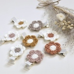 【2点セット】お花のヘアクリップ＊秋冬ウール素材＊ベビーキッズ