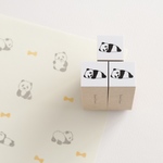 【ミニミニパンダシリーズ】小さな小さなだらだらパンダのラバースタンプ〈ゴム印はんこ〉
