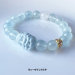 🆕再販‼︎ブルーガネーシャとアクアマリンのブルーブレスレット☆*:.｡. 