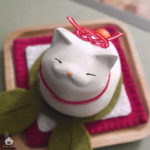 猫になった鏡餅の餅猫
