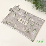 マルチポーチ　すずらん柄(グレー)