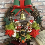 ミニチュアダックス三兄弟と聖なる森のクリスマスリース🎄Xmas  christmas ダックフンド
