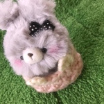小さいおめめうさぎちゃん グレーの子 あみぐるみ