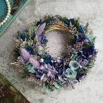 Jolie botanique＜聖夜のきらめき＞＊受注制作＊ハーフムーンリース＊冬＊プリザーブドフラワー＊お花＊ギフト＊結婚祝い＊新築祝い＊お誕生日祝い＊クリスマス＊お正月