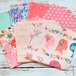 ART GALLERY FABRICS ハーフカットクロス7枚セット　濃ピンク＆ブルー