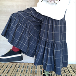 ◆◆お試し価格◆◆【定番★人気】ギャザーたっぷりガウチョ☆秋冬生地☆ブルーグレーチェック柄❤️