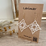 ダイヤをイメージ☆タティングレースピアス   ホワイト