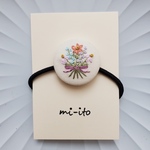 刺繍ヘアゴム🌷　no.1048  くるみボタン　💛送料無料💛　