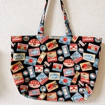 【SALE】大きめサイズのレトロお菓子柄エコバッグ・トートバック
