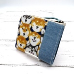 コンパクト財布　ミニ財布　コンパクトL字ファスナー財布   軽い財布　柴犬