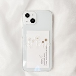 クリアマーガレットとパールフラワー　iPhoneケース　スマホケース　携帯ケース　iPhone13 Xperia AQUOS GALAXY 全機種対応