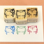 ねこ  ミニ3個セットA・ゴム版はんこ