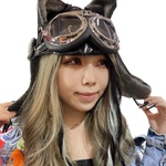  #127 スチームパンク武装女子専用　パイロット帽 　ゴーグル付き