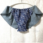 ゆったり立体パンツ 単品　紺×小花　リラックスショーツ　ふんどしパンツ