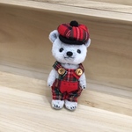 ハンドメイド　トラデッショナルな小さなテディベア風クマぬいぐるみ🧸グレーアイボリー