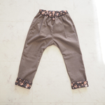 プチサルエルパンツ❤︎リバティフェリシテ×フレンチコーデュロイ ミルクココアのおすましパンツ 男女おそろいコーデ可☆