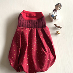 犬服　S Xmasアラン風ニットボルドー✖️星レッド　バルーン
