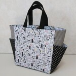 サイドポケット付きトートバッグ  猫だらけ