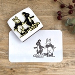 連続捺しで繋がるはんこ＊スケートうさぎ