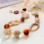 アンティークベージュ✳︎ブラウンのネックレス