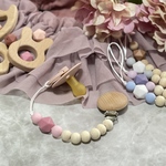 おしゃぶりホルダー シリコン✳︎天然木 おしゃぶり クリップ ストラップ