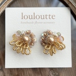 つぶつぶ花びらアクセサリー【 aurora gray×gold 】 