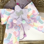 ゆめかわりぼん♡ビッグリボン♡入園入学♡発表会♡結婚式♡もこもこ星⭐️マカロン♡キッズへアゴム1点