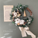 コットンと木の実が可愛いクリスマスリース＊L＊ベル付き