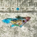 小さなお魚の小さなブローチ＊しっぽブルー＊横っちょフィッシュ