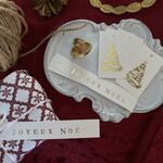 クリスマスのミニタグ Noël Doré Pailleté 2種 計20枚 