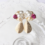 ビジューピアス イヤリング ピンク×キラキラ