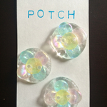 ピンク ブルー お花ボタン