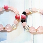 リボン　pink  black　ブレスレット