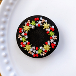 ビーズ刺繍くるみボタン（ヘアゴム/ブローチ）