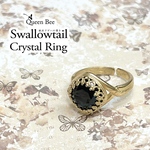 【ブラック】鉱石アゲハの導き-Swallowtail Crystal Ring-