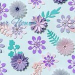 クラフトパンチのお花シール✿40枚✿flower garden✿葉っぱ24枚③